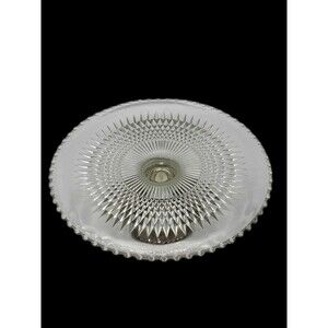 VTG. Duchin Creations Sterling Silver Base Jeannette Glass Anniversary CakeStand
